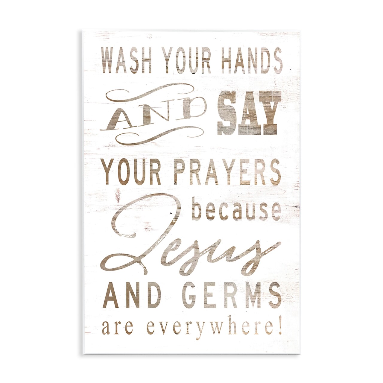 Stupell Industries Jesus & Germs Funny Hygiene Wall Plaque Art